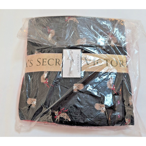 Victoria's Secret Small NWT Foxes Bows Tiaras pajamas lounge set Red Black cute! - Picture 1 of 6